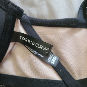 Torrid black lace racerback bra
